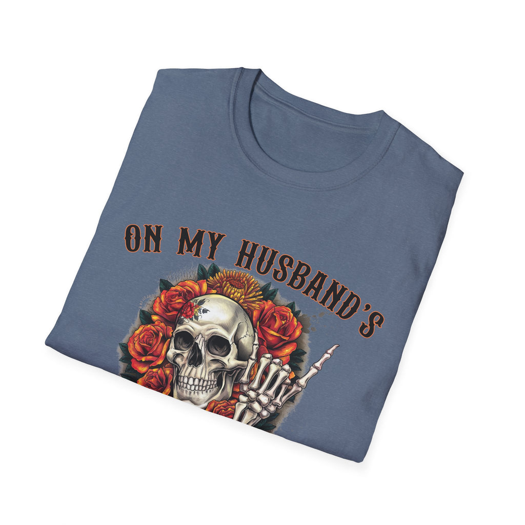On My Husband's Last Nerve Skull & Roses T‑Shirt