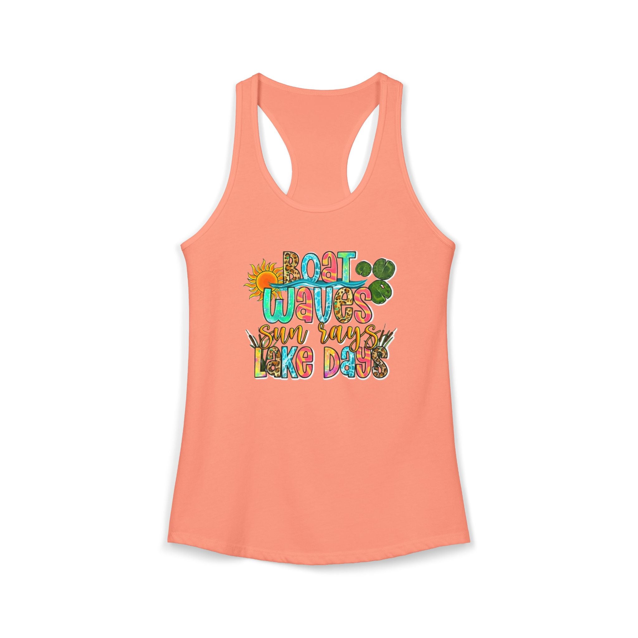 Boat Waves, Sun Rays, Lake Days -- Women's Ideal Racerback Tank