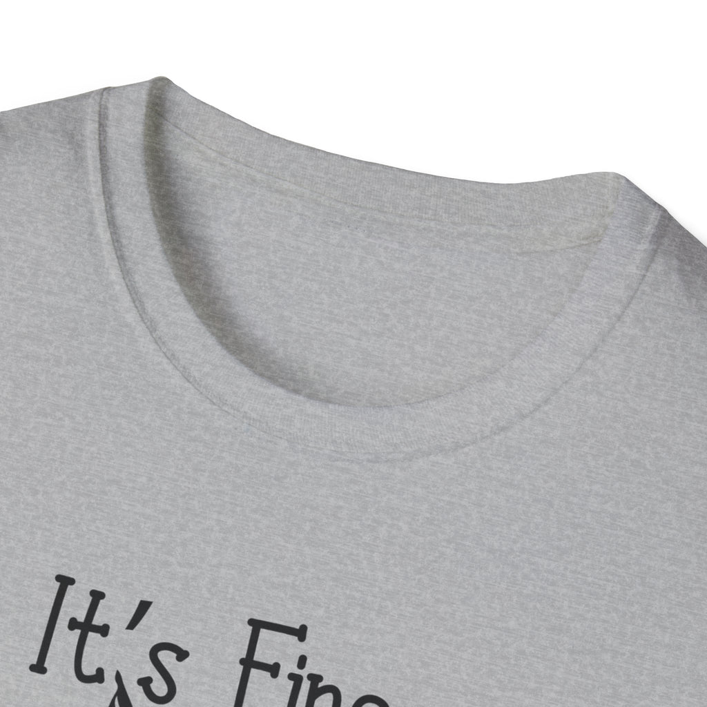 It's Fine Cat T-Shirt — Funny Grunge Cat Graphic Tee ("It's Fine I'm Fine Everything Is Fine")