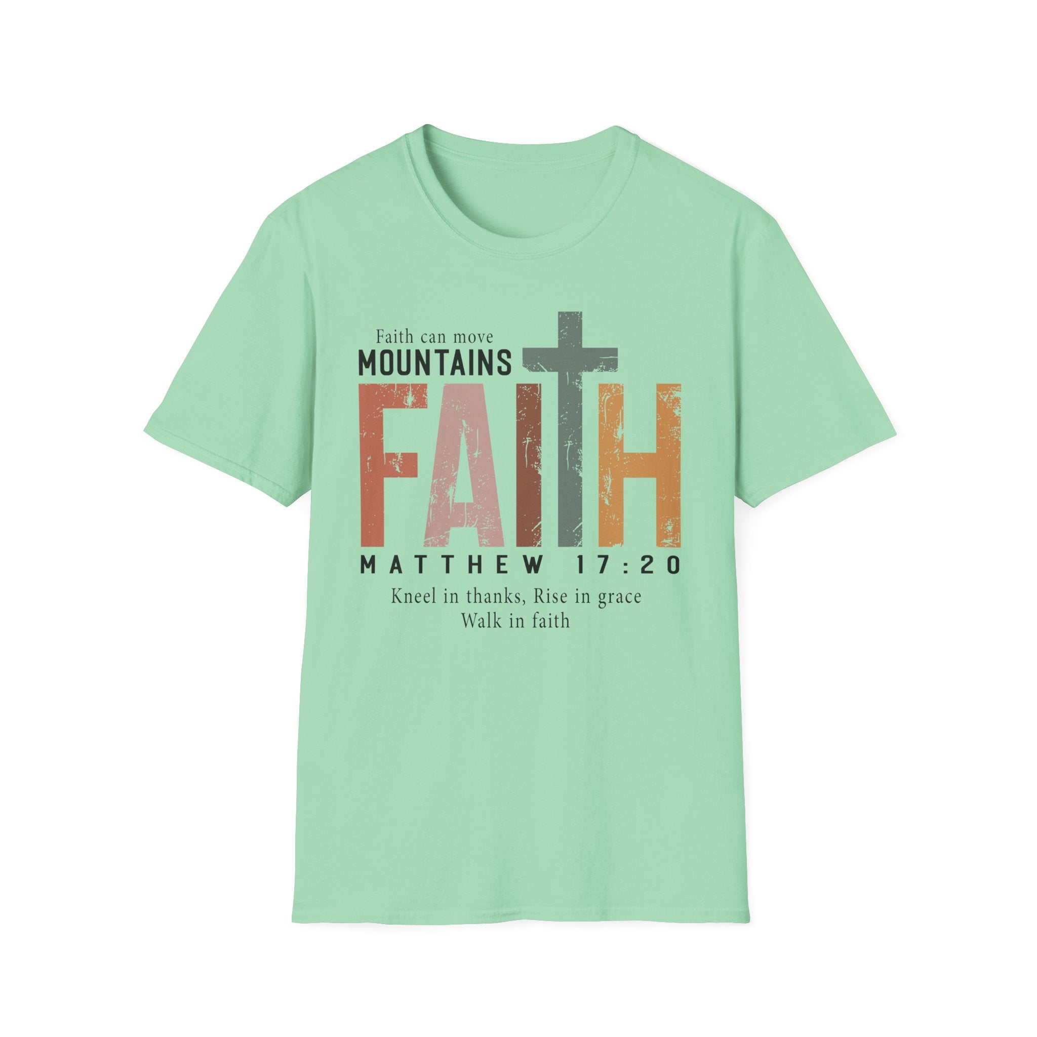 Faith Mountains T-Shirt — Matthew 17:20 Christian Inspirational Tee