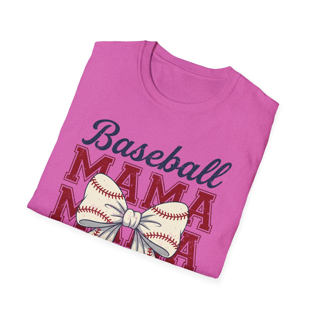 Baseball Mama T-Shirt — Retro Bow Baseball Mom Tee