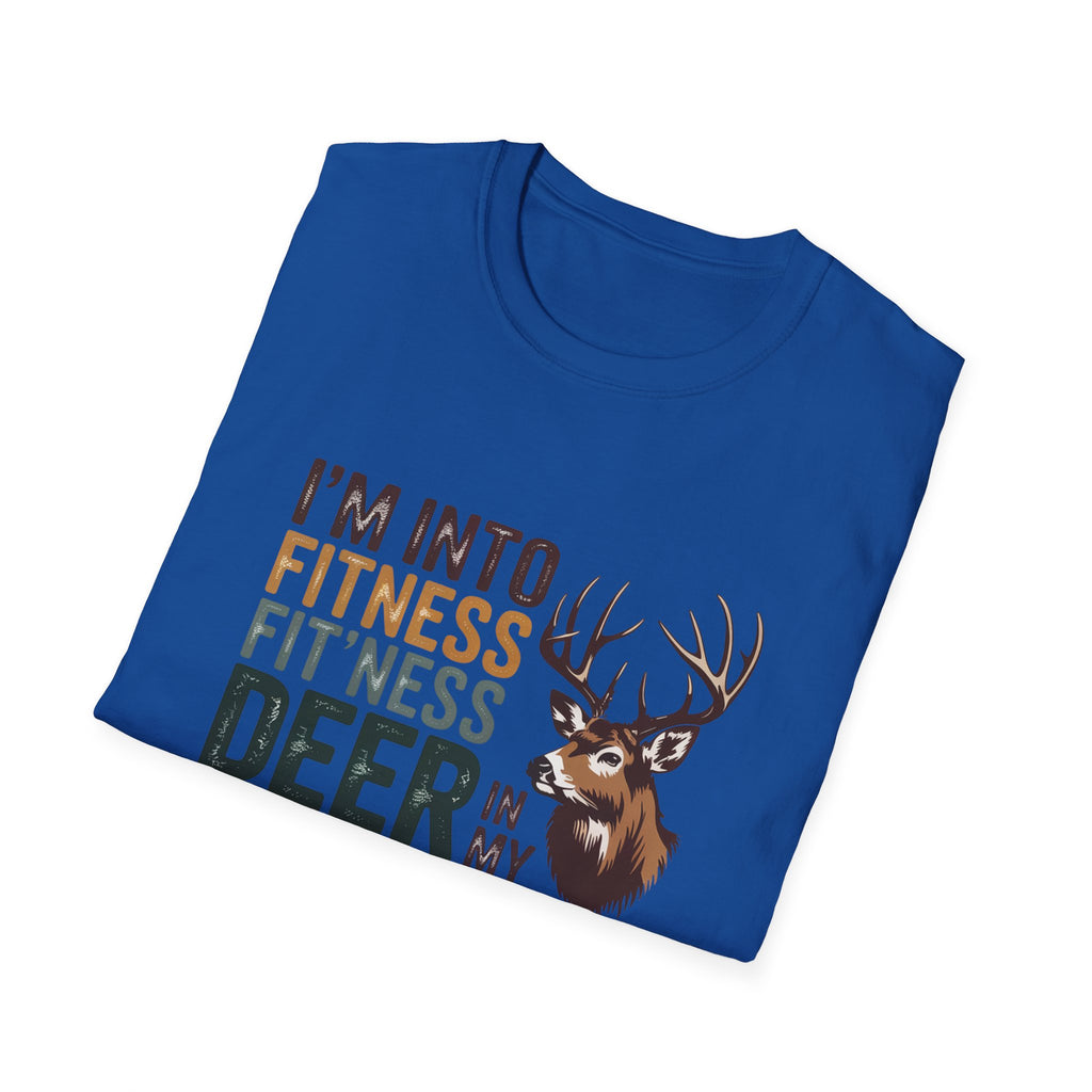 Funny Hunting T-Shirt — "I’m Into Fitness (Fitness Deer in My Freezer)"