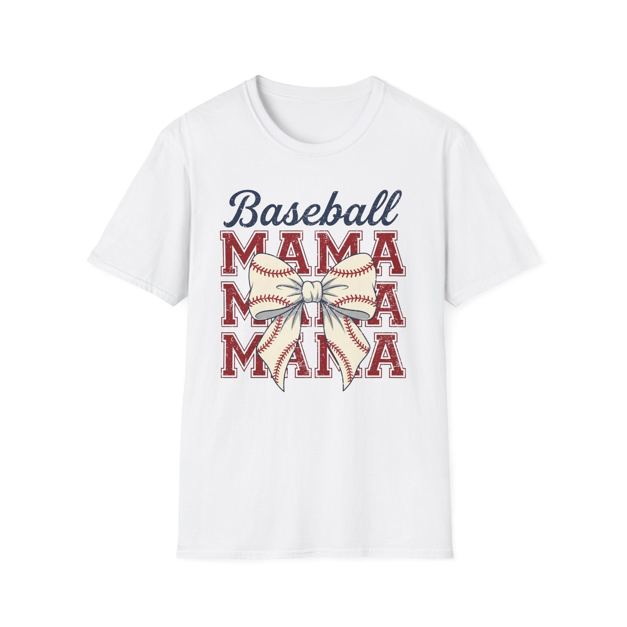 Baseball Mama T-Shirt — Retro Bow Baseball Mom Tee
