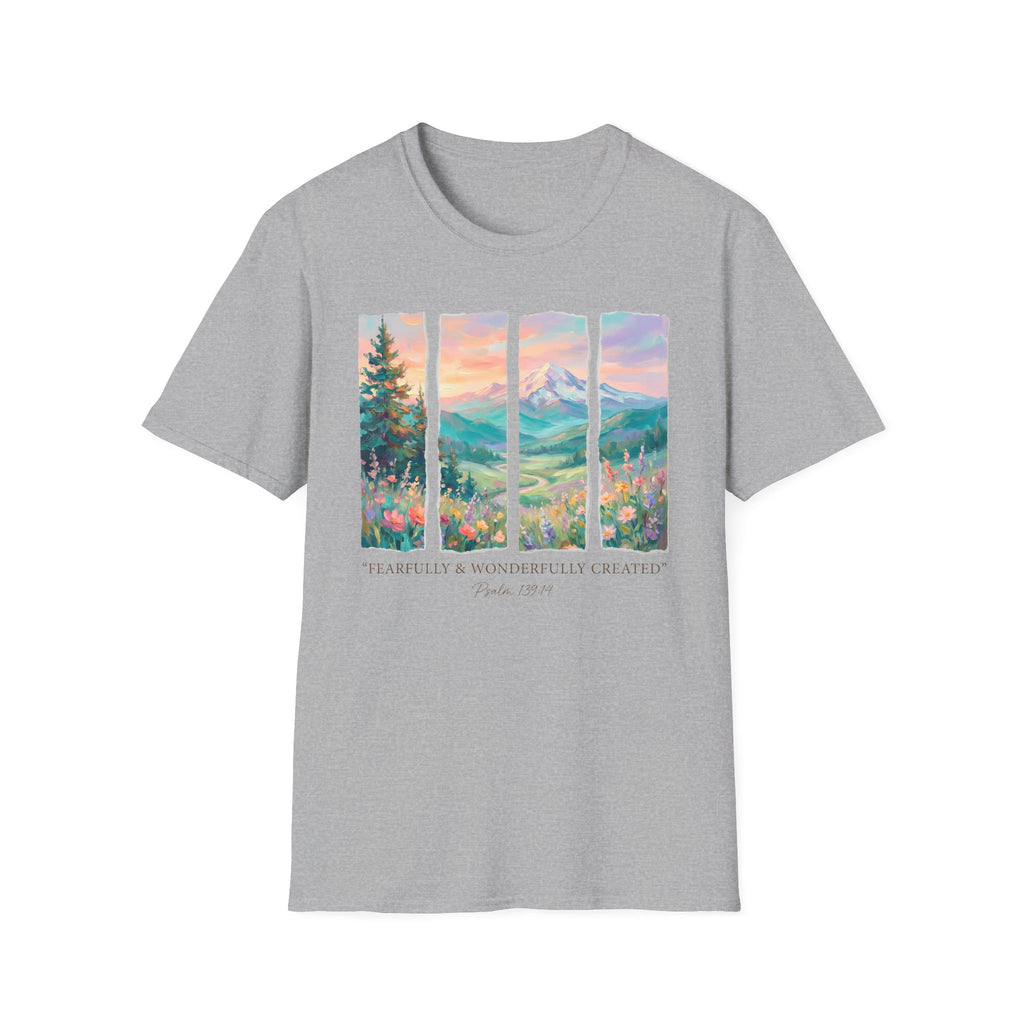 Mountain Sunrise Scenic T-Shirt – "The World Is A Wonderful Place" Nature Tee