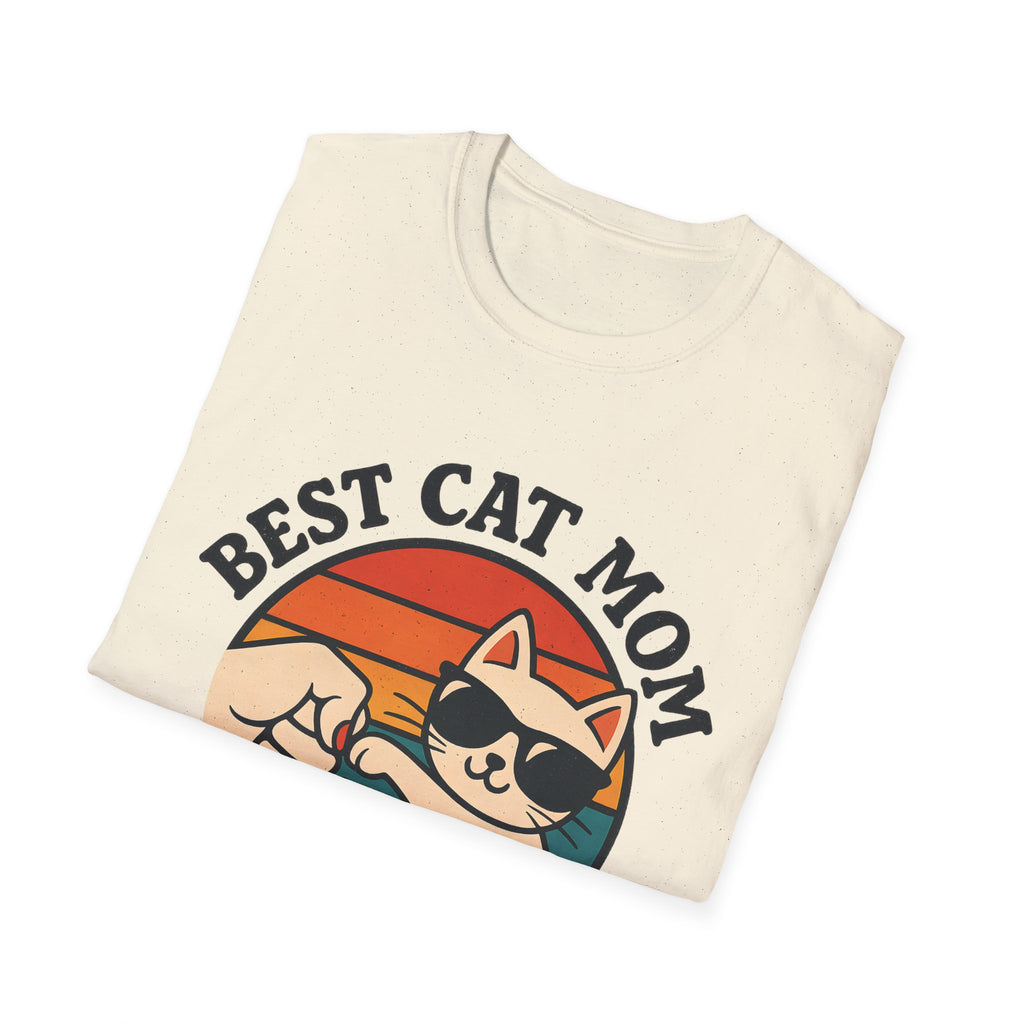 Best Cat Mom Ever T-Shirt — Cute Retro Cat Fist Bump Tee for Cat Lovers, Mother's Day Gift
