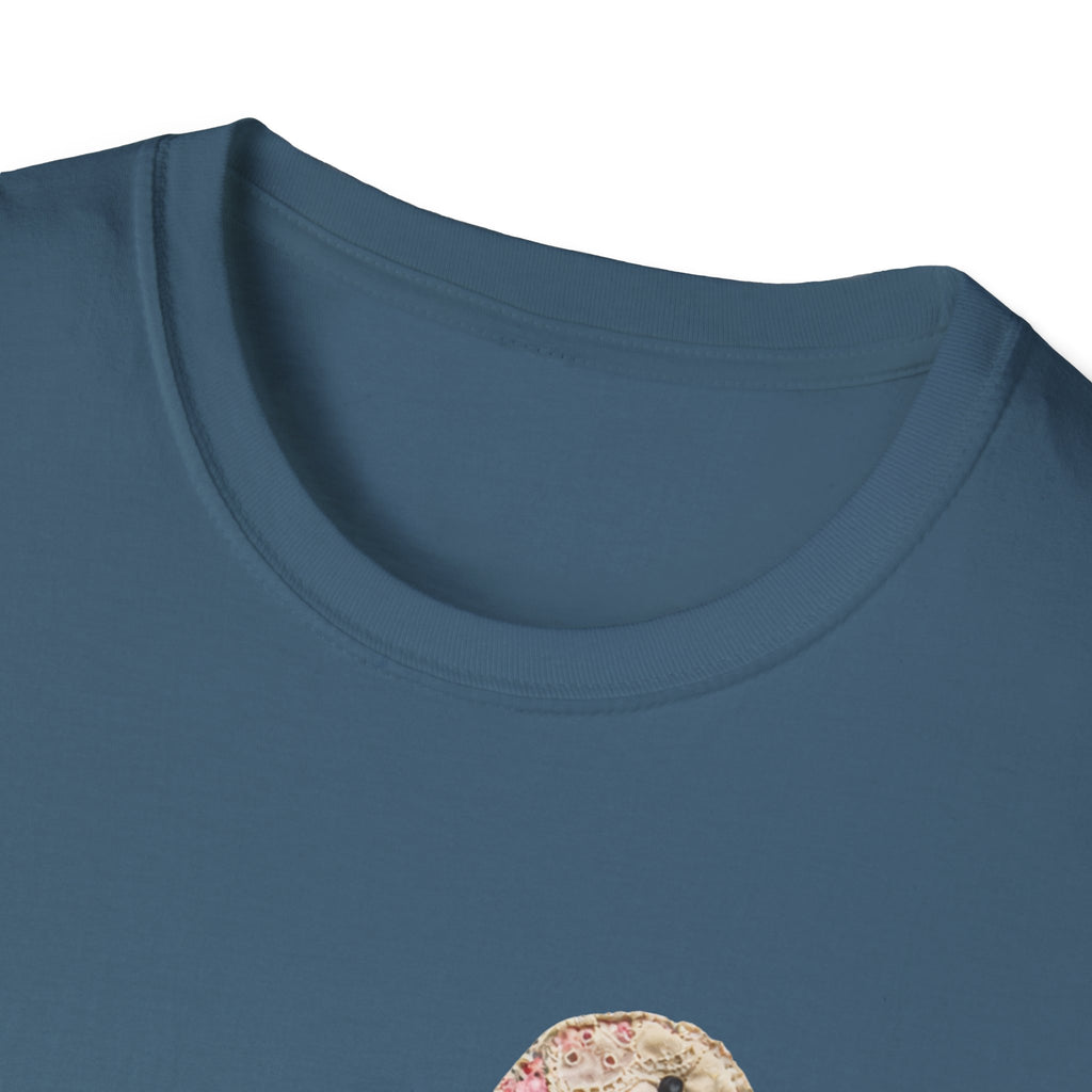 Vintage Patchwork Duck T-Shirt — Cute Floral Goose with Bow Tee