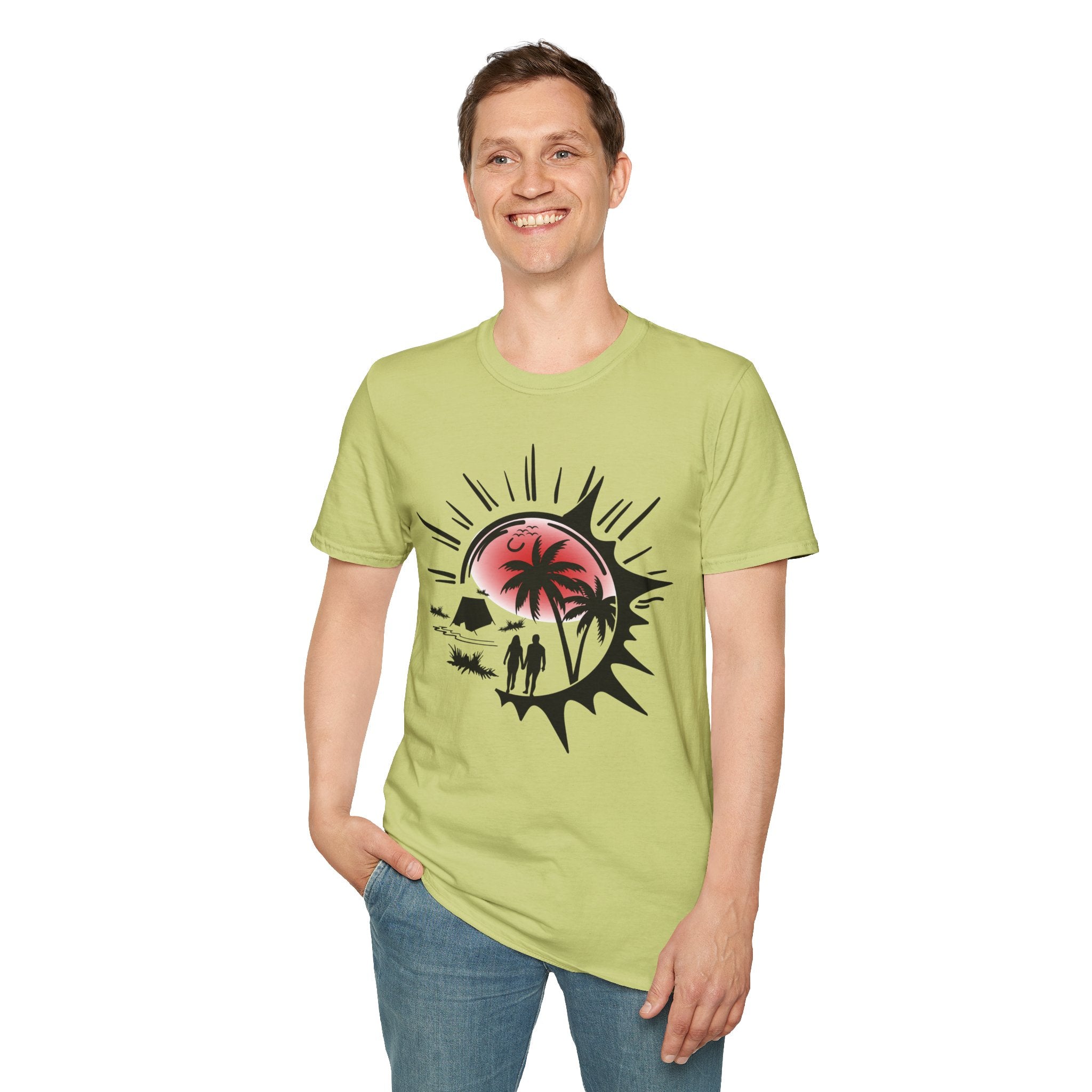 T-Shirt — Tropical Sunset Beach Graphic Tee