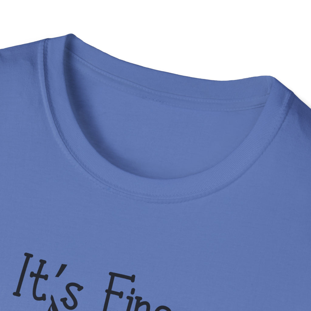 It's Fine Cat T-Shirt — Funny Grunge Cat Graphic Tee ("It's Fine I'm Fine Everything Is Fine")