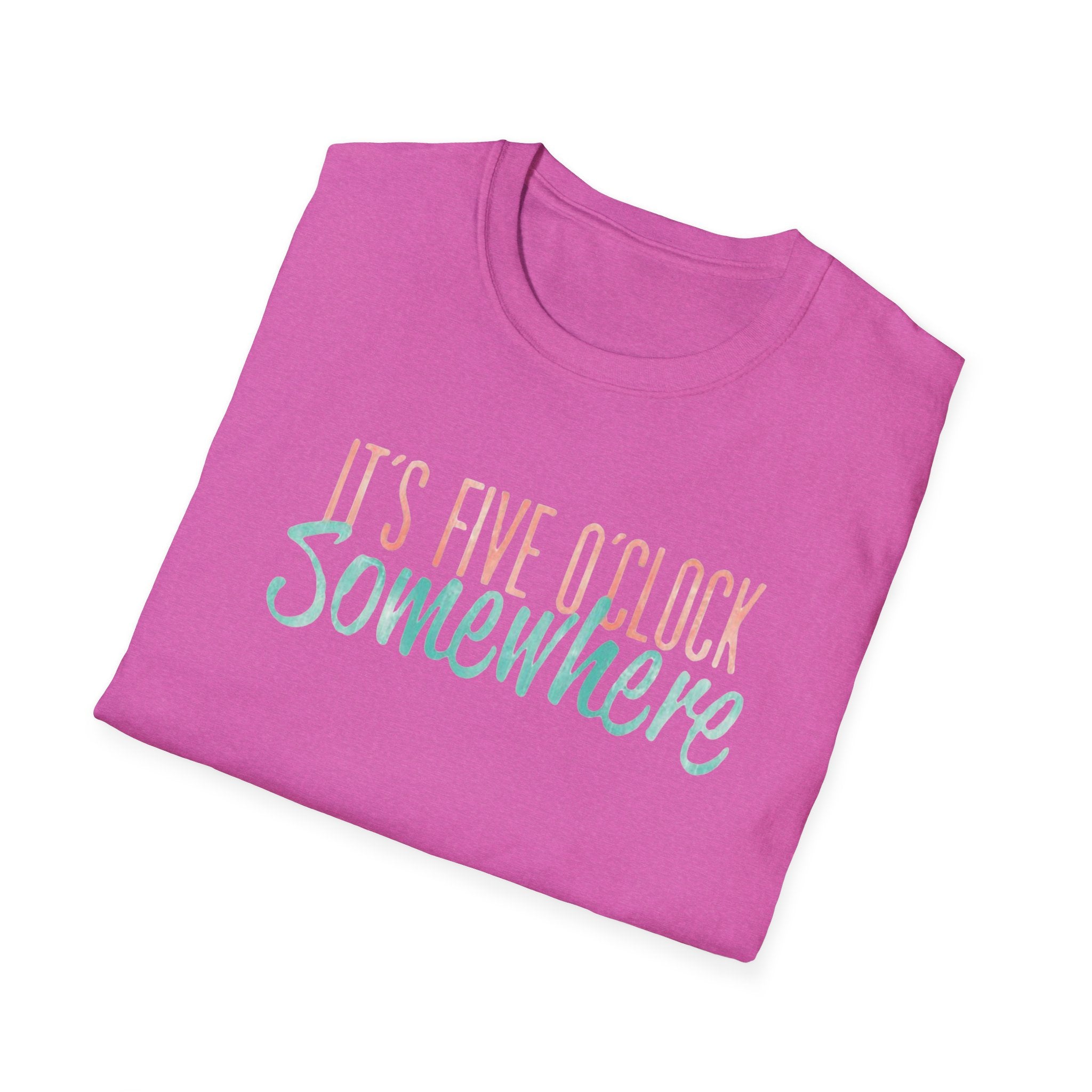 T-Shirt: "It’s Five O’Clock Somewhere" Pastel Vacation Tee