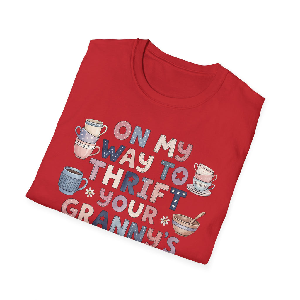 Thrifted Finds Tee — “On My Way to Thrift Your Granny’s Knick Knacks” Vintage Coffee Graphic T-Shirt