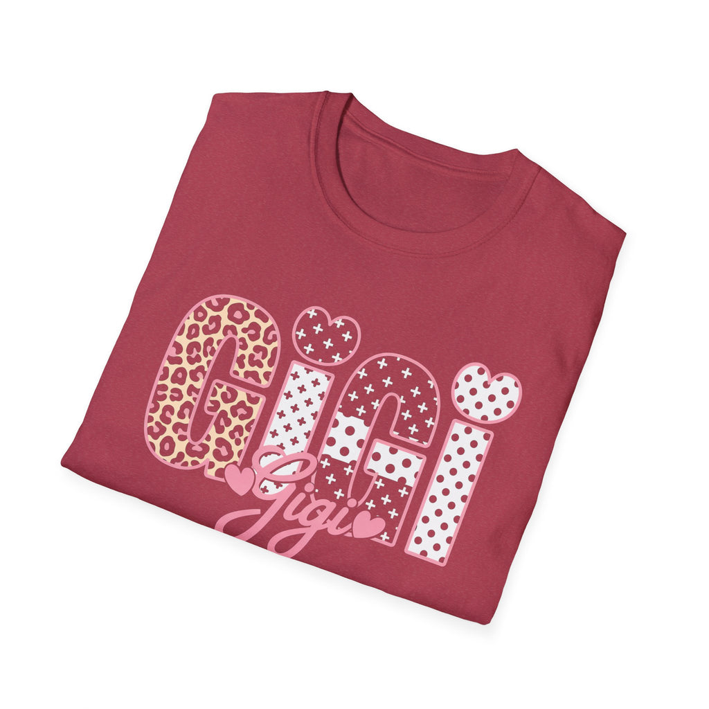 Gigi Floral Heart Tee — Pink 'Gigi' Script Grandmother T-Shirt