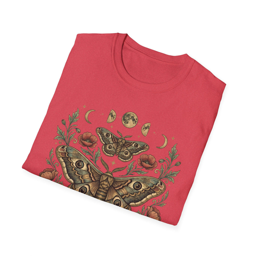 Moth & Moon Botanical T-Shirt — Vintage Poppy Moth Graphic Tee
