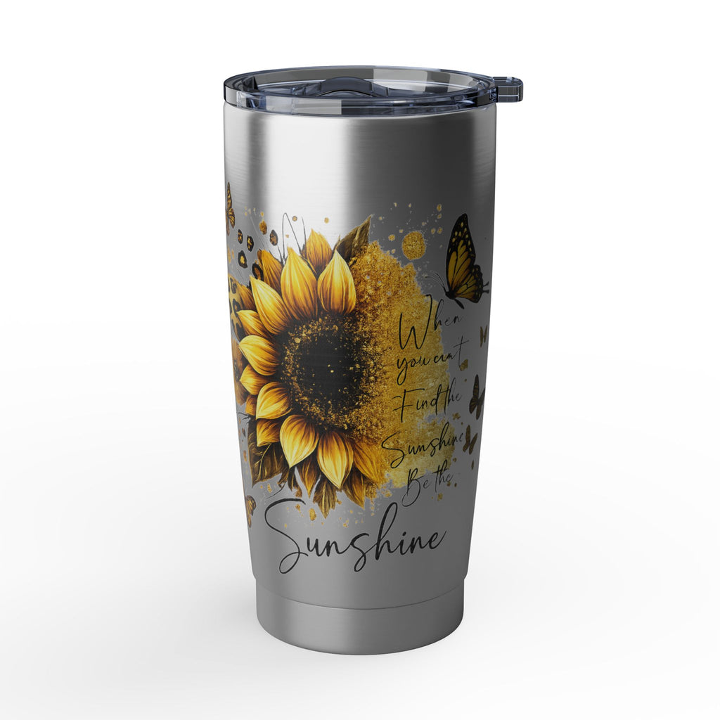 Sunflower & Monarch 20oz Tumbler — Inspirational Travel Drinkware