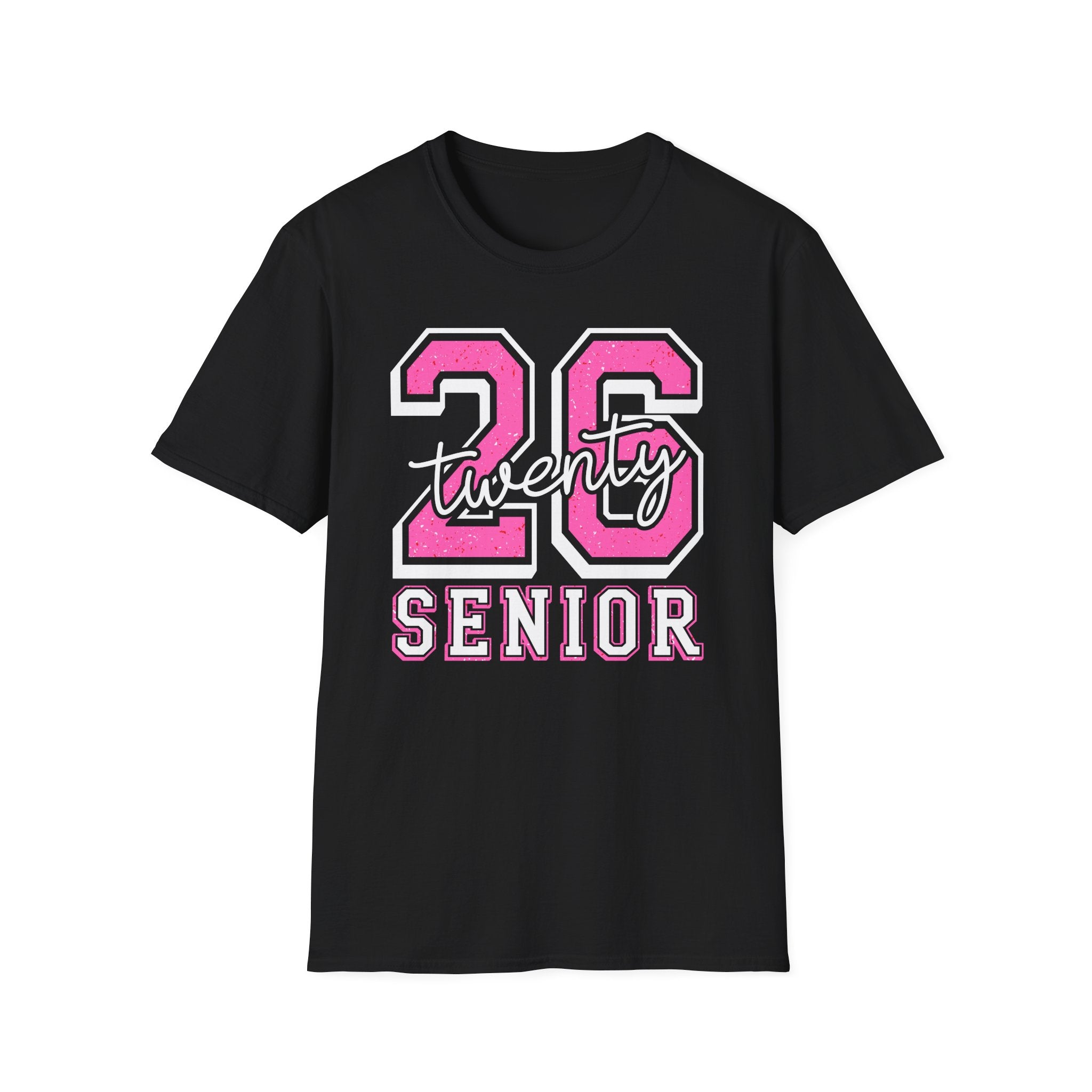 Senior Class of 26 T-Shirt — "twenty 26" Pink Varsity Senior Tee