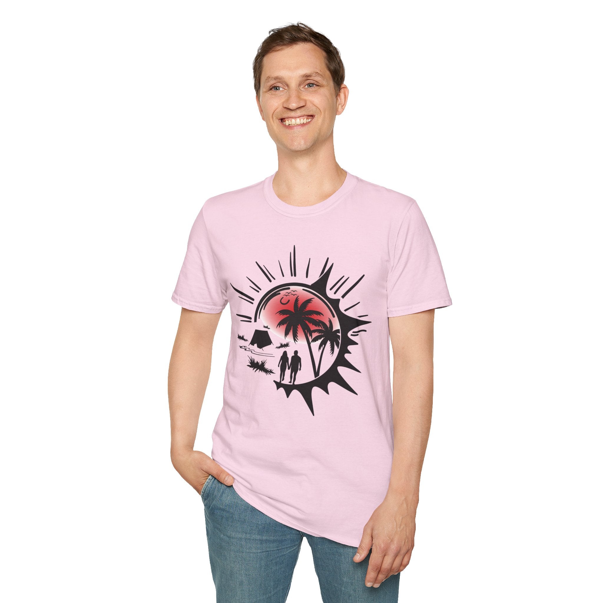 T-Shirt — Tropical Sunset Beach Graphic Tee