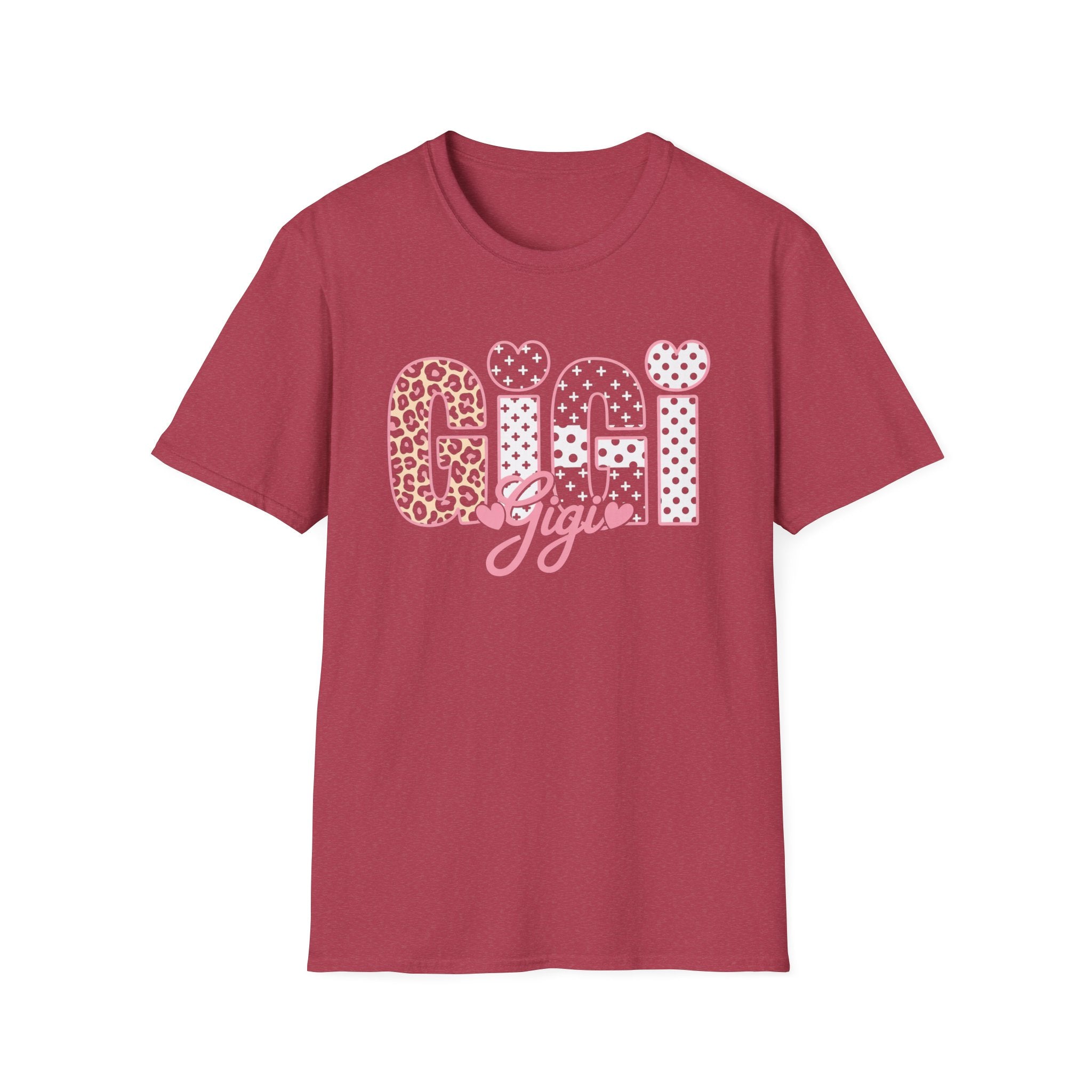 Gigi Floral Heart Tee — Pink 'Gigi' Script Grandmother T-Shirt