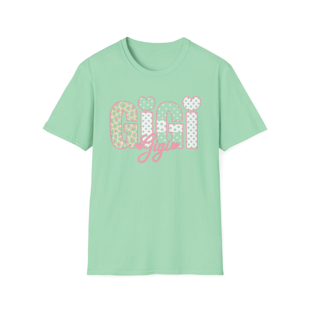 Gigi Floral Heart Tee — Pink 'Gigi' Script Grandmother T-Shirt