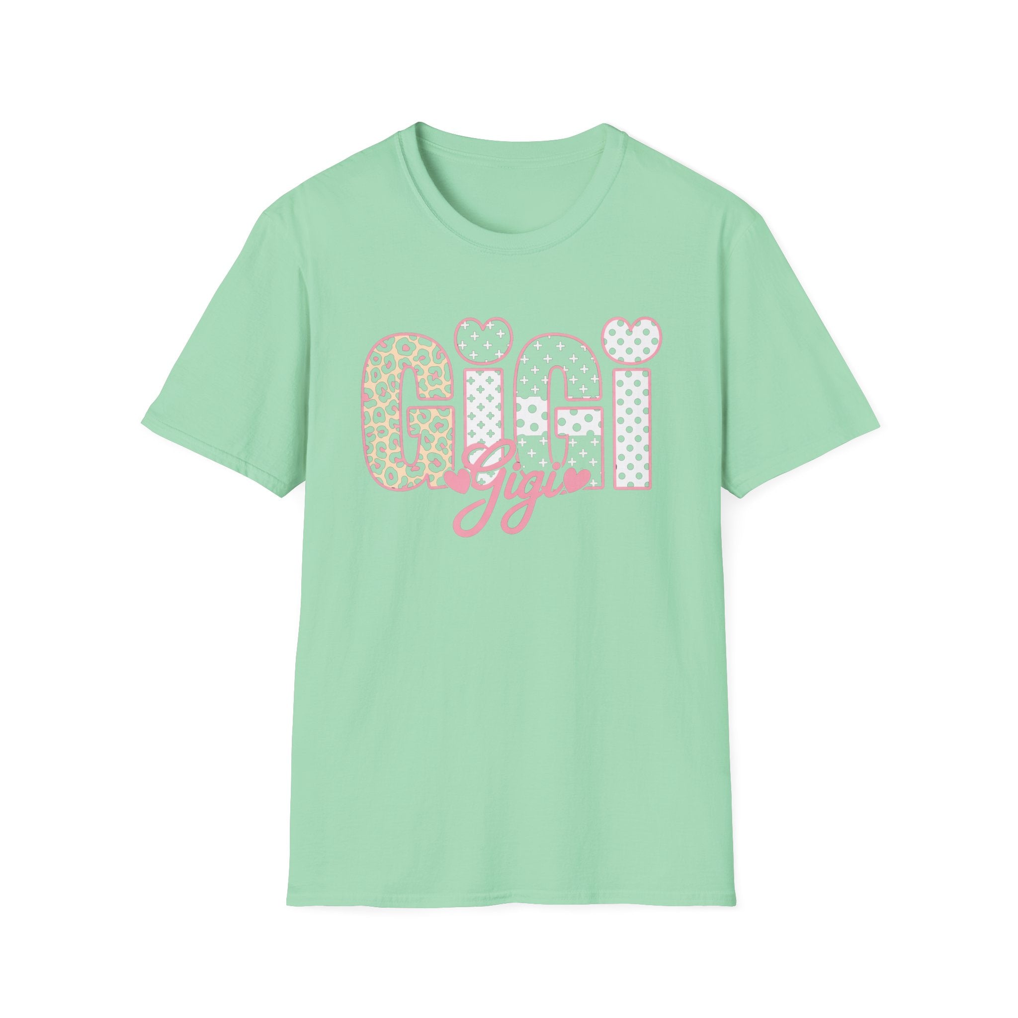 Gigi Floral Heart Tee — Pink 'Gigi' Script Grandmother T-Shirt