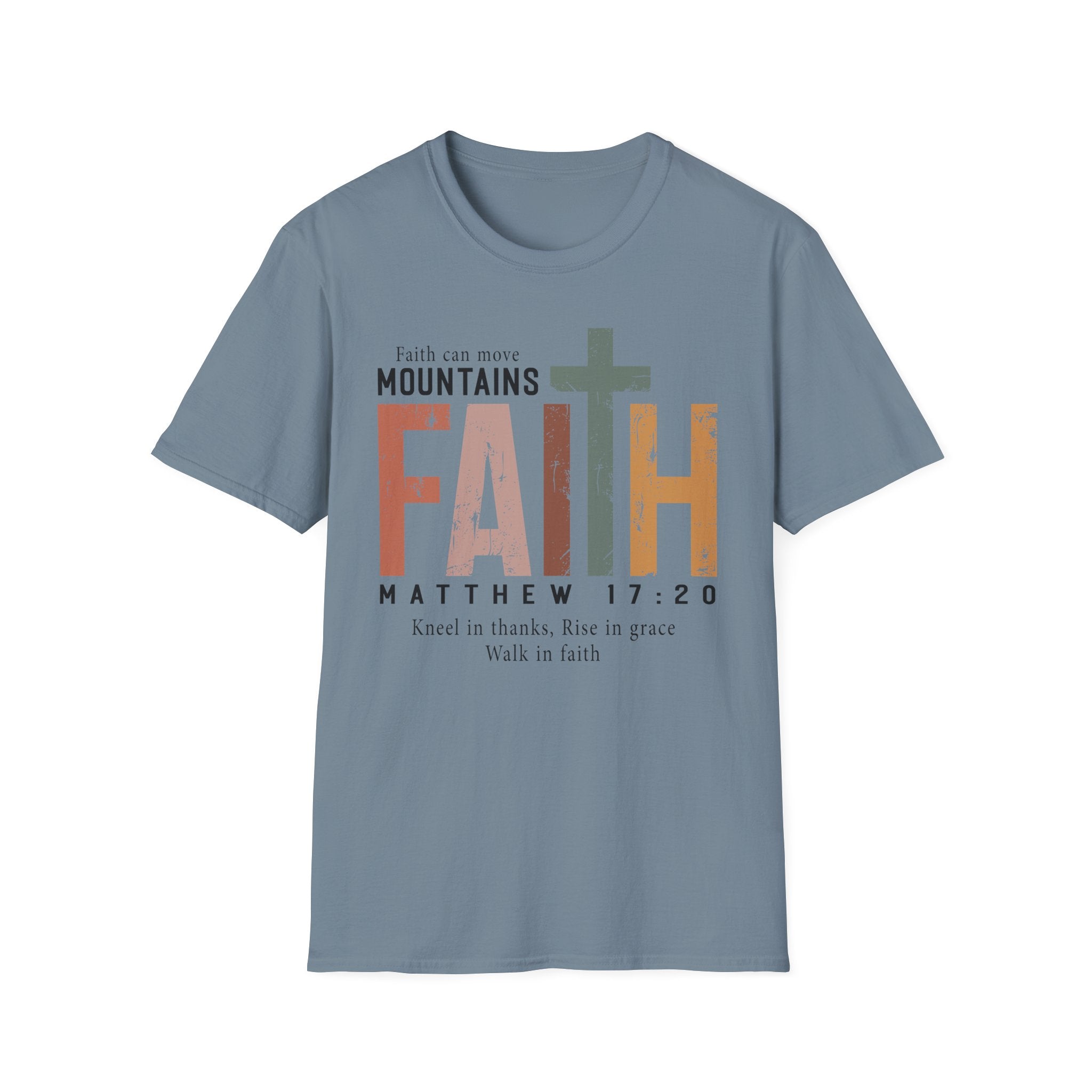 Faith Mountains T-Shirt — Matthew 17:20 Christian Inspirational Tee