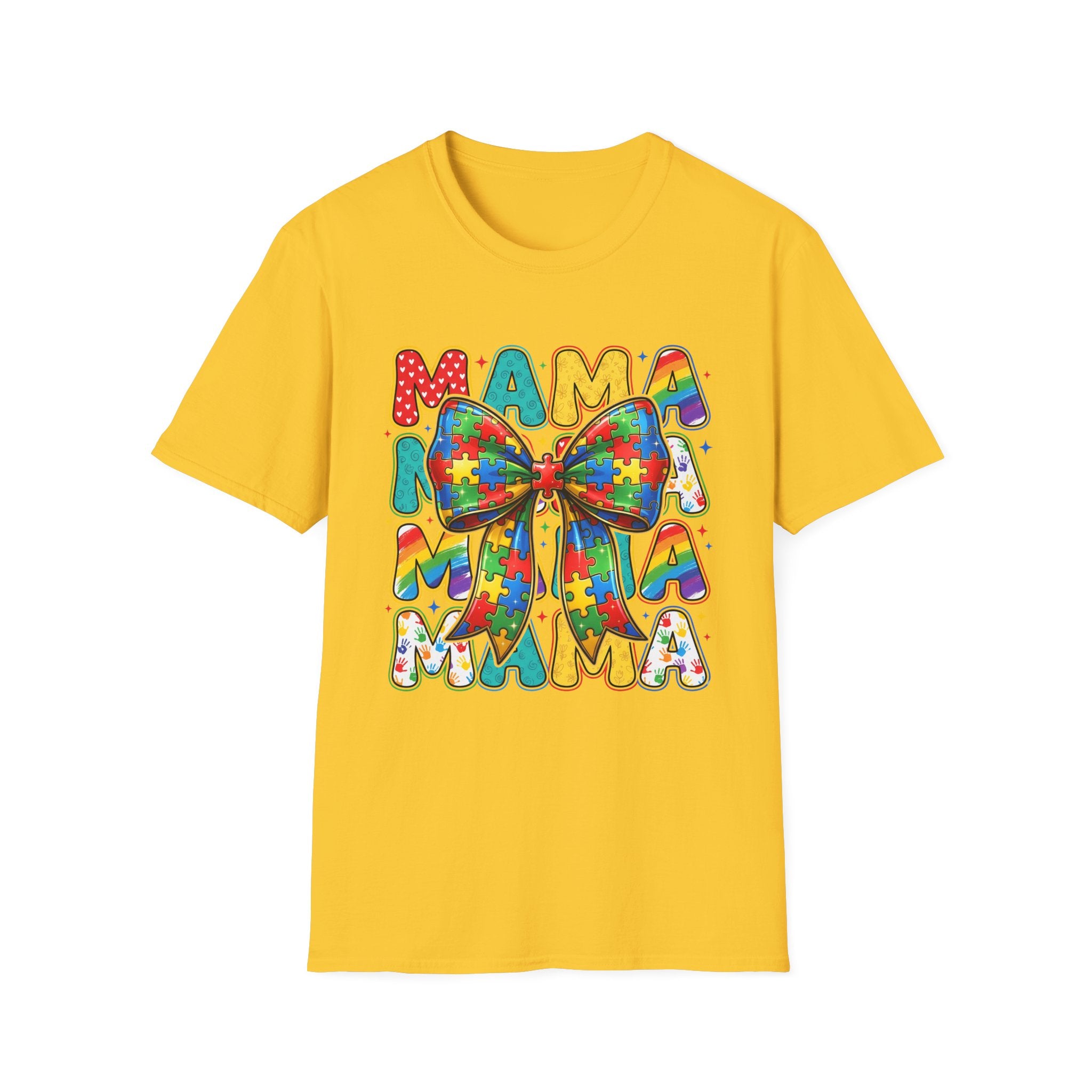 Autism Awareness Mama T-Shirt — Puzzle Ribbon Mom Tee for Autism Support