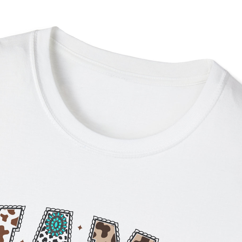 Mama Leopard Print Tee with Teal Bow – Cute Mother's Day Shirt