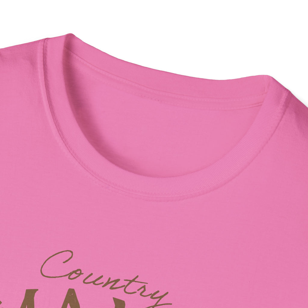 Country Mama T-Shirt — Floral Longhorn Skull Graphic