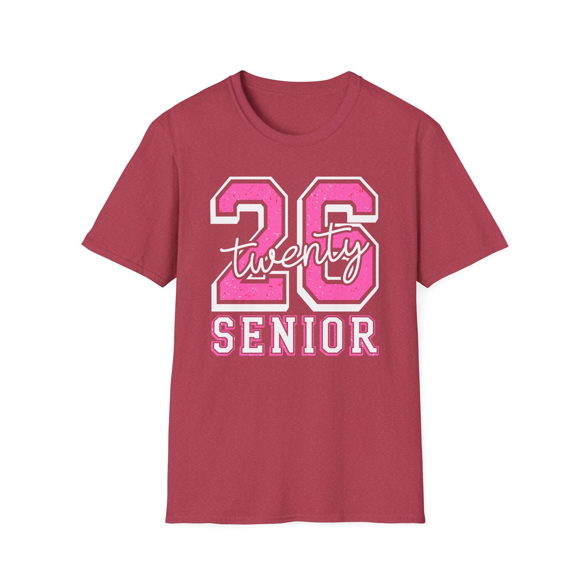 Senior Class of 26 T-Shirt — "twenty 26" Pink Varsity Senior Tee