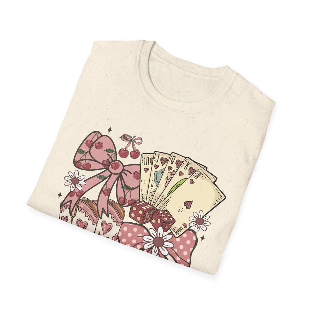Cowgirl Aesthetic T‑Shirt — Western Boots, Cards & Ribbon Graphic