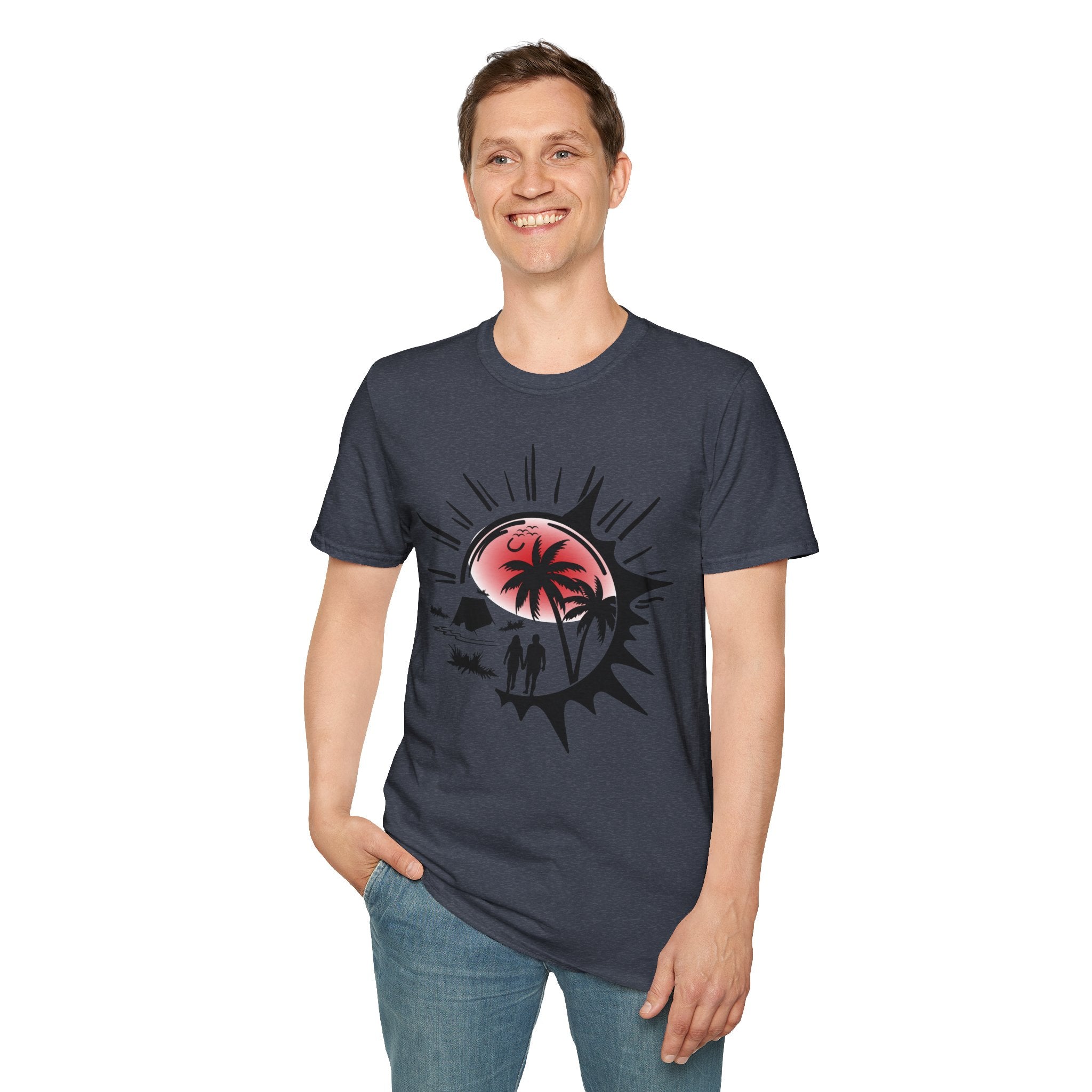 T-Shirt — Tropical Sunset Beach Graphic Tee