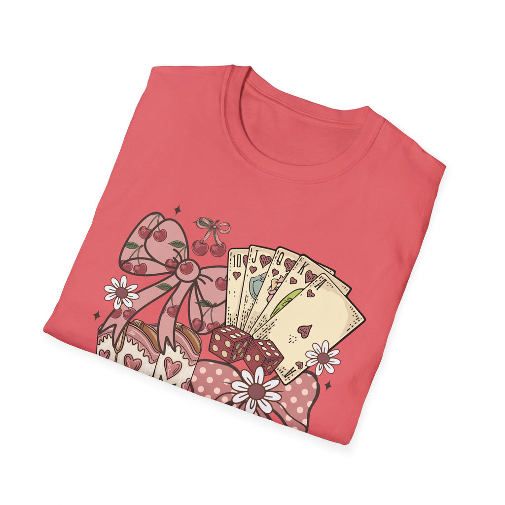 Cowgirl Aesthetic T‑Shirt — Western Boots, Cards & Ribbon Graphic