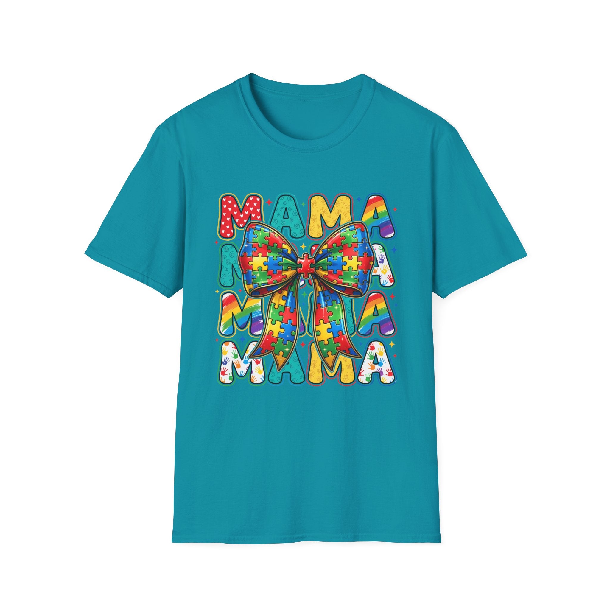 Autism Awareness Mama T-Shirt — Puzzle Ribbon Mom Tee for Autism Support