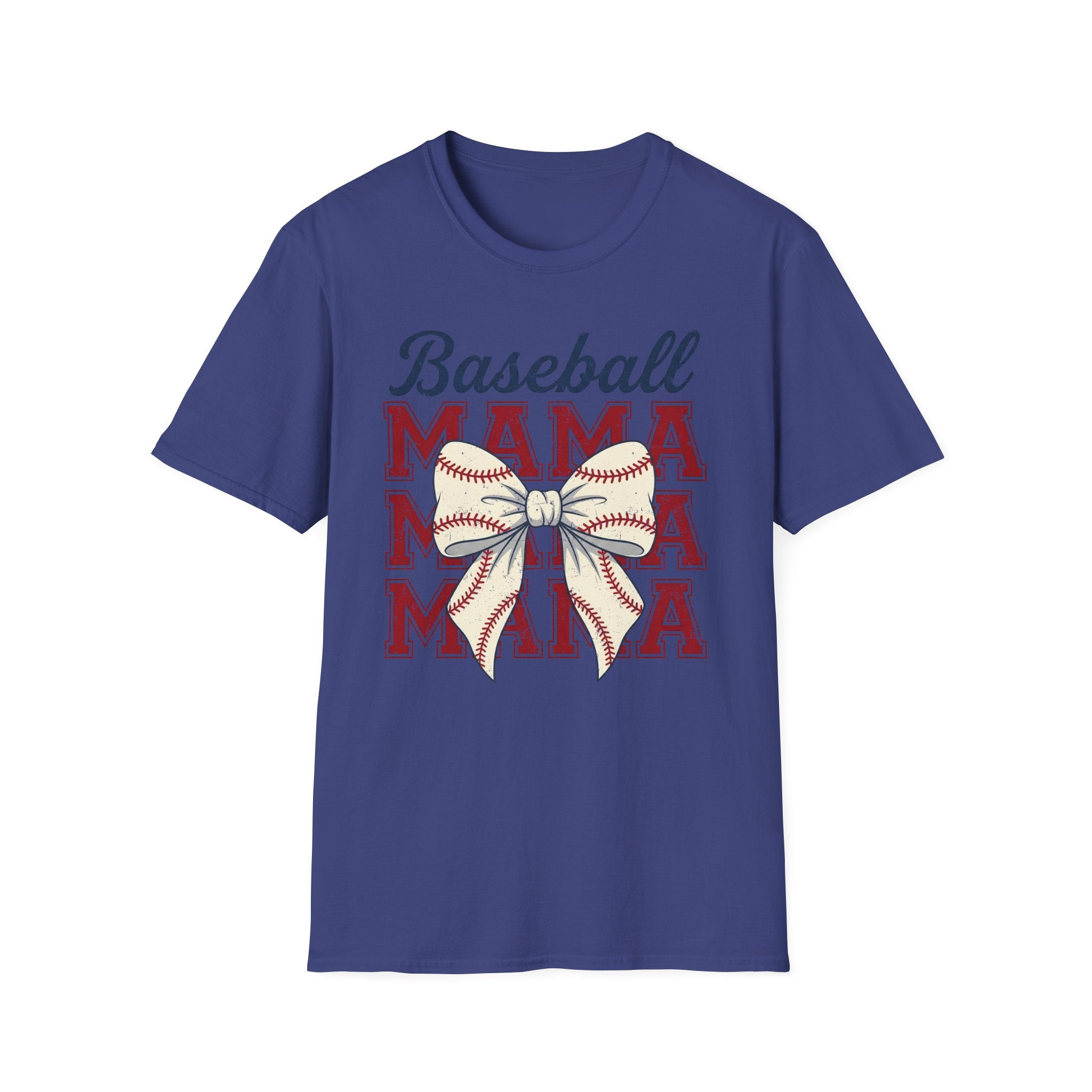 Baseball Mama T-Shirt — Retro Bow Baseball Mom Tee