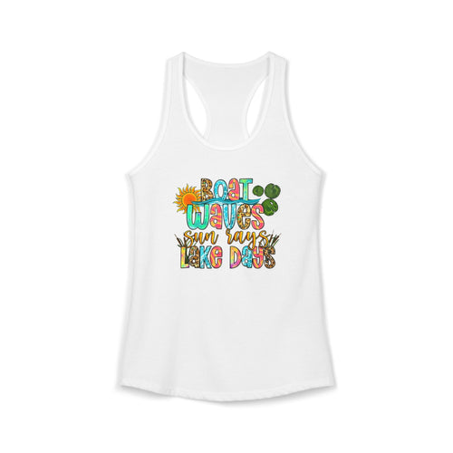 Boat Waves, Sun Rays, Lake Days -- Women's Ideal Racerback Tank