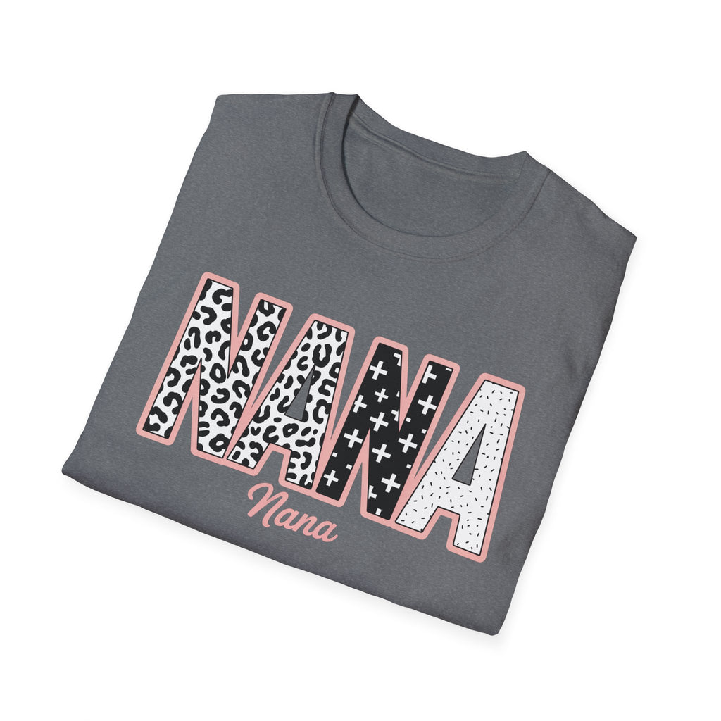 Nana Leopard & Stars T-Shirt — Personalized 'Nana' Graphic Tee for Grandmothers