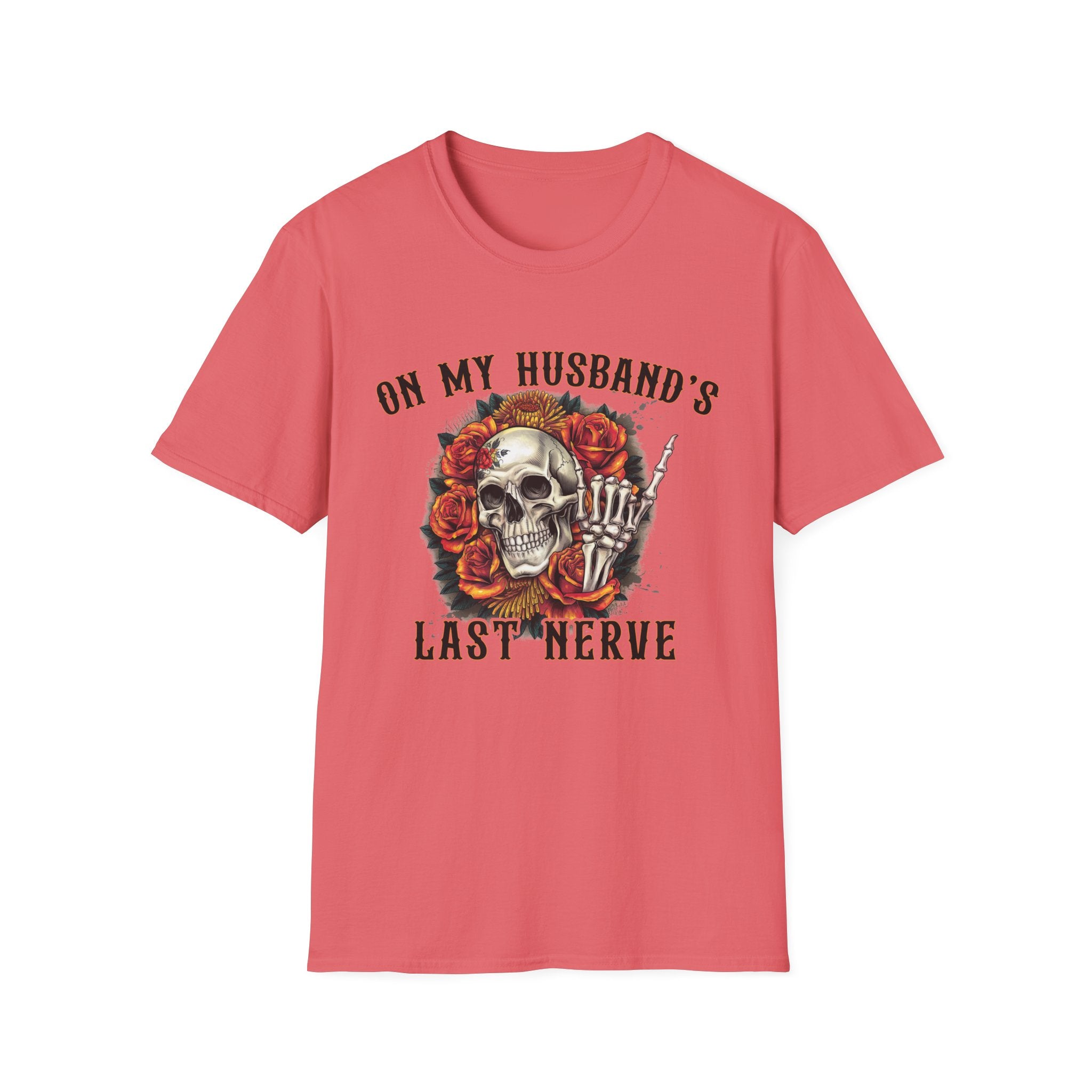 On My Husband's Last Nerve Skull & Roses T‑Shirt