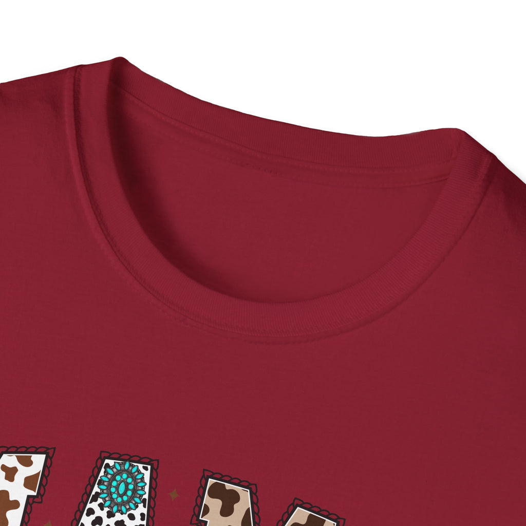 Mama Leopard Print Tee with Teal Bow – Cute Mother's Day Shirt
