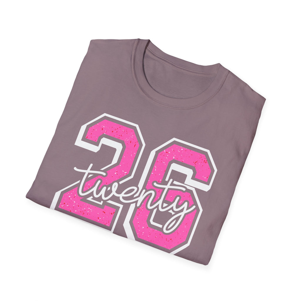 Senior Class of 26 T-Shirt — "twenty 26" Pink Varsity Senior Tee