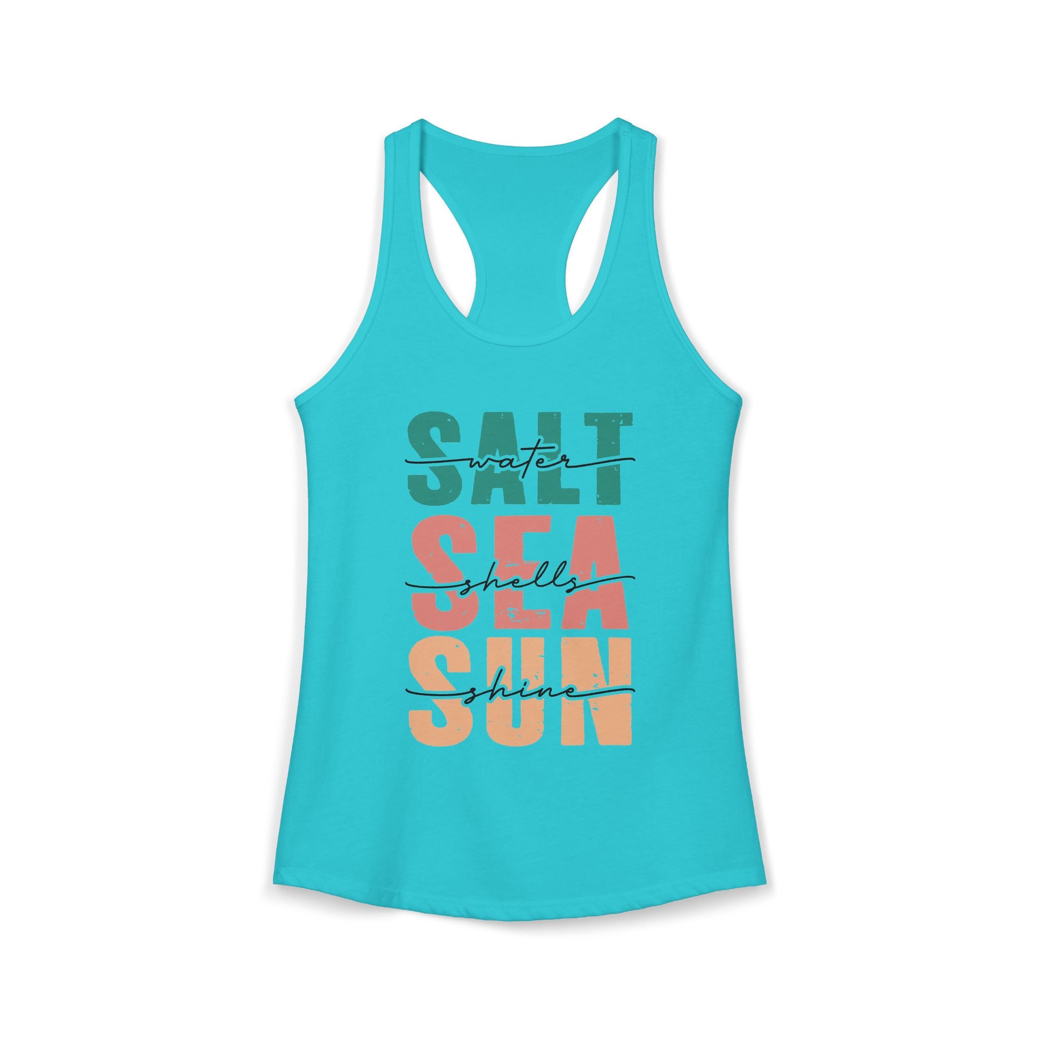 Salt Water, Seashells, Sunshine, -- Women's Ideal Racerback Tank