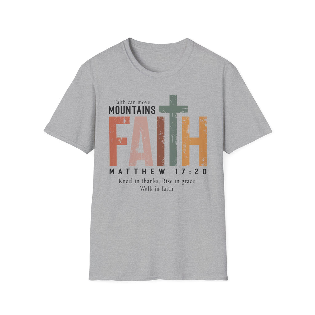 Faith Mountains T-Shirt — Matthew 17:20 Christian Inspirational Tee