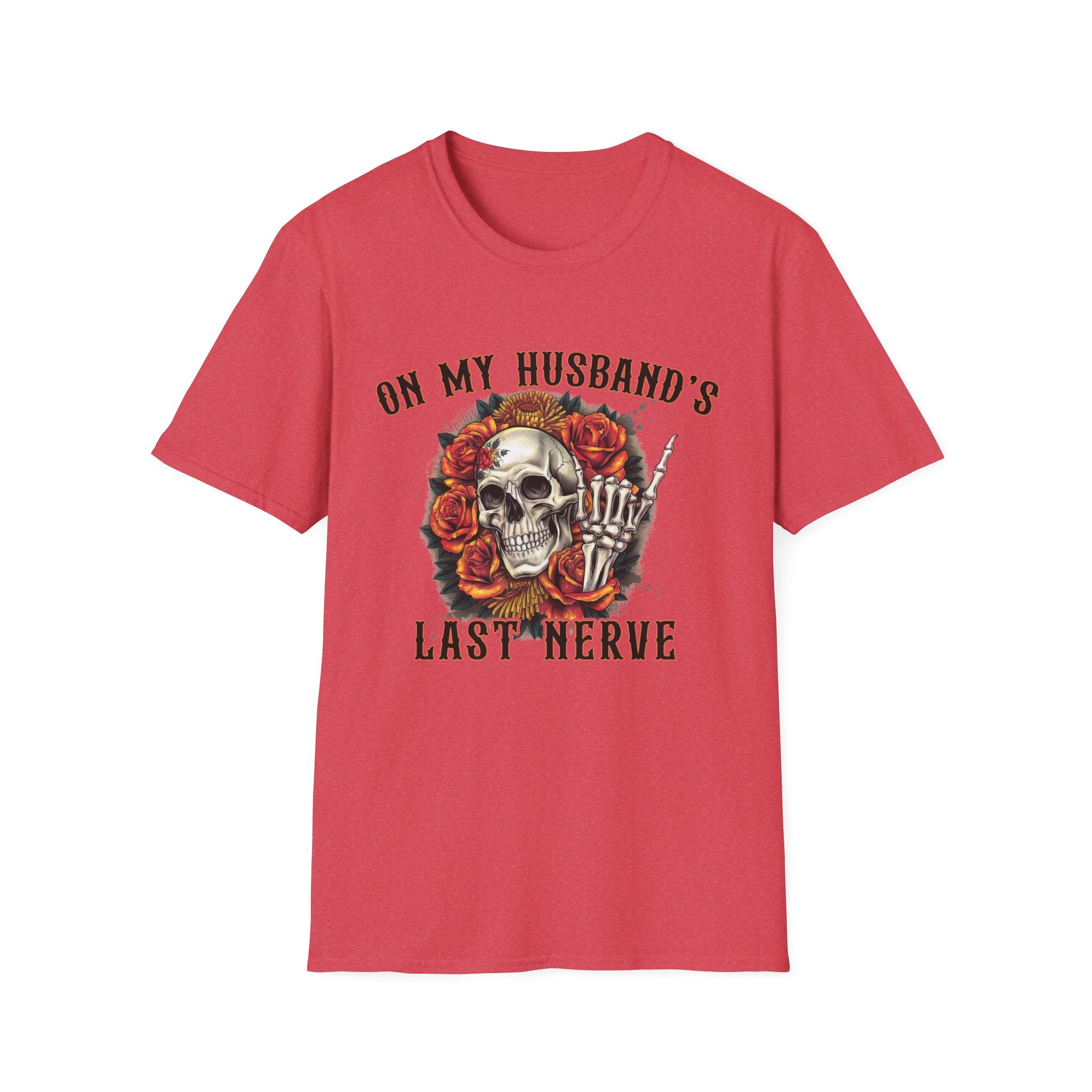 On My Husband's Last Nerve Skull & Roses T‑Shirt