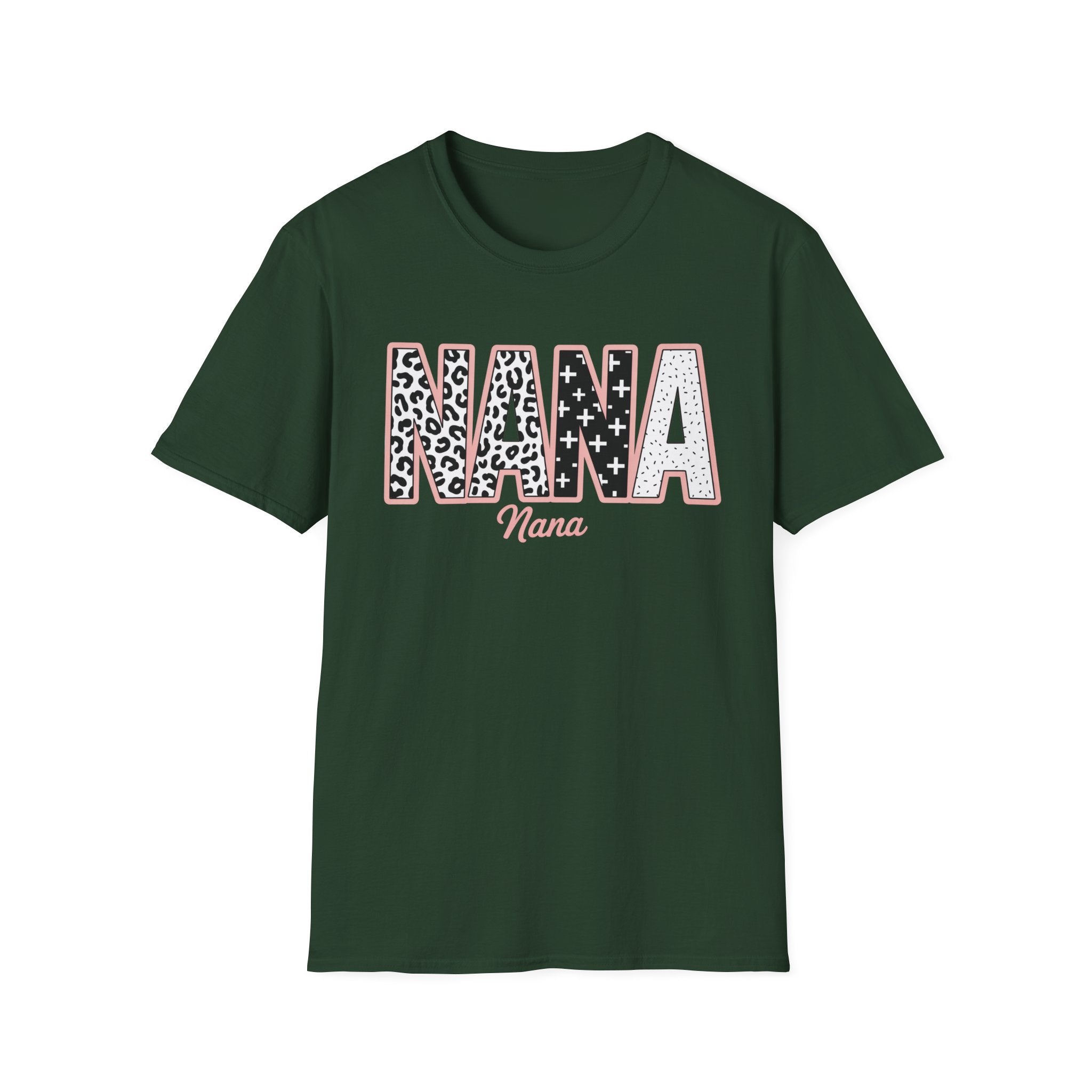Nana Leopard & Stars T-Shirt — Personalized 'Nana' Graphic Tee for Grandmothers