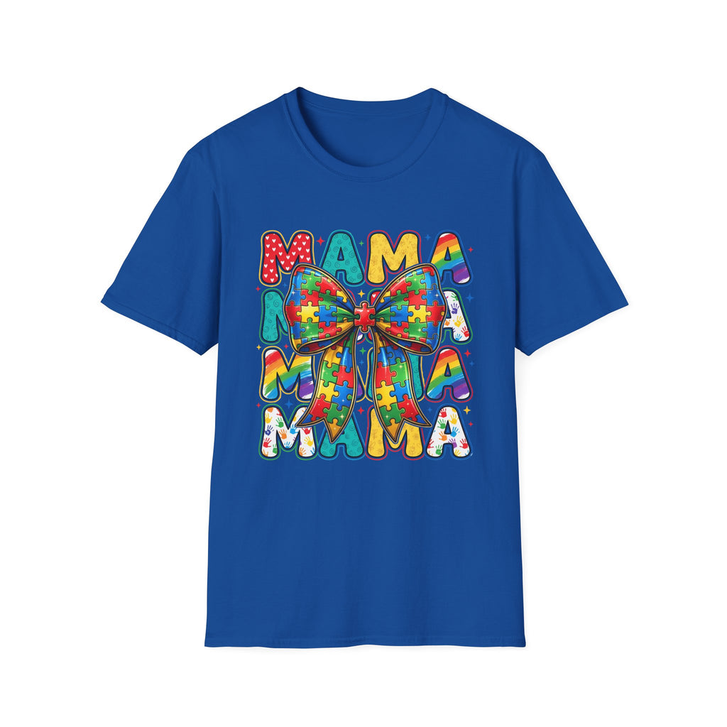 Autism Awareness Mama T-Shirt — Puzzle Ribbon Mom Tee for Autism Support