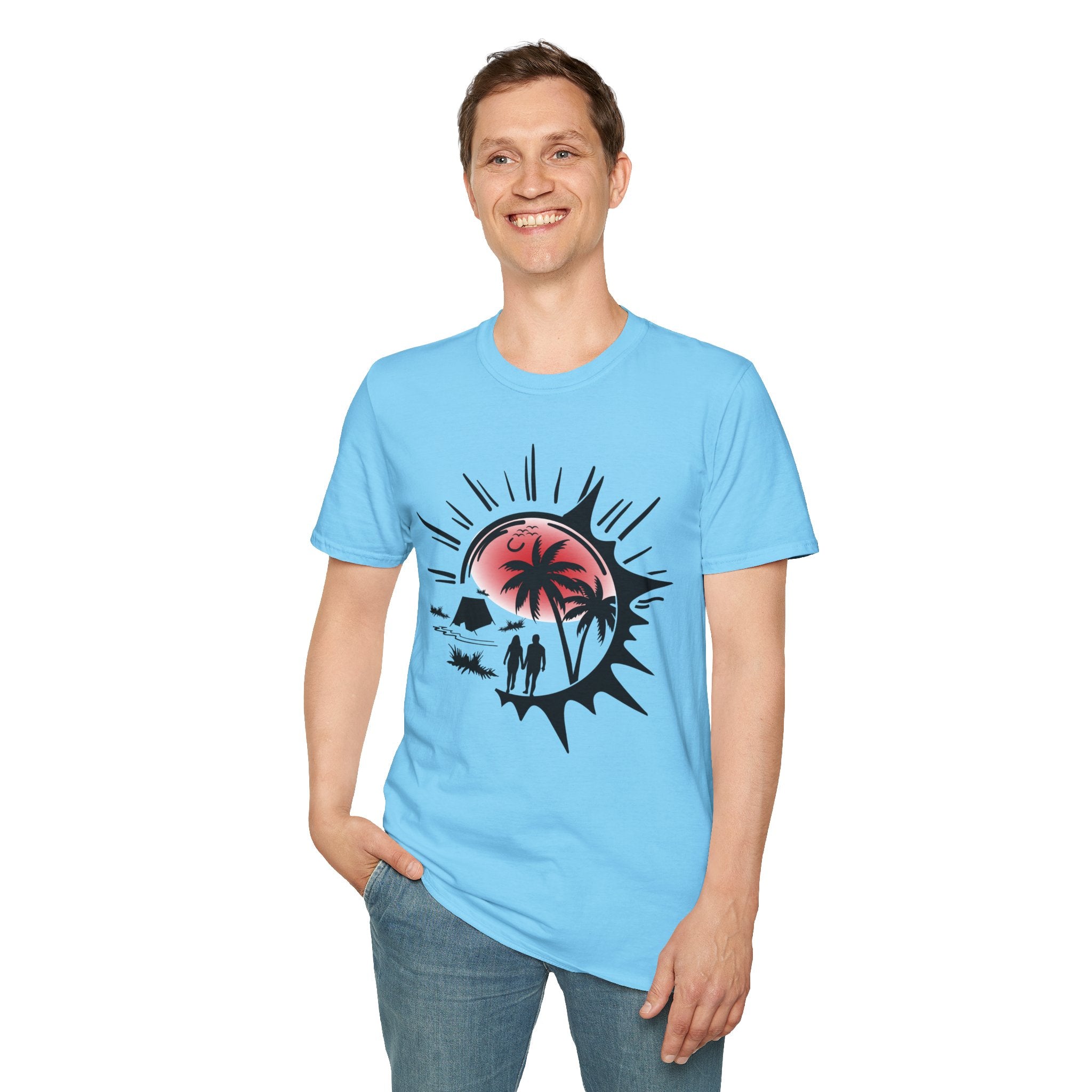 T-Shirt — Tropical Sunset Beach Graphic Tee