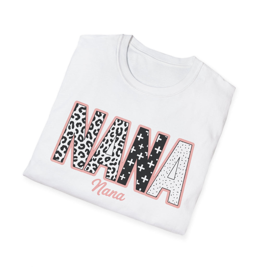 Nana Leopard & Stars T-Shirt — Personalized 'Nana' Graphic Tee for Grandmothers