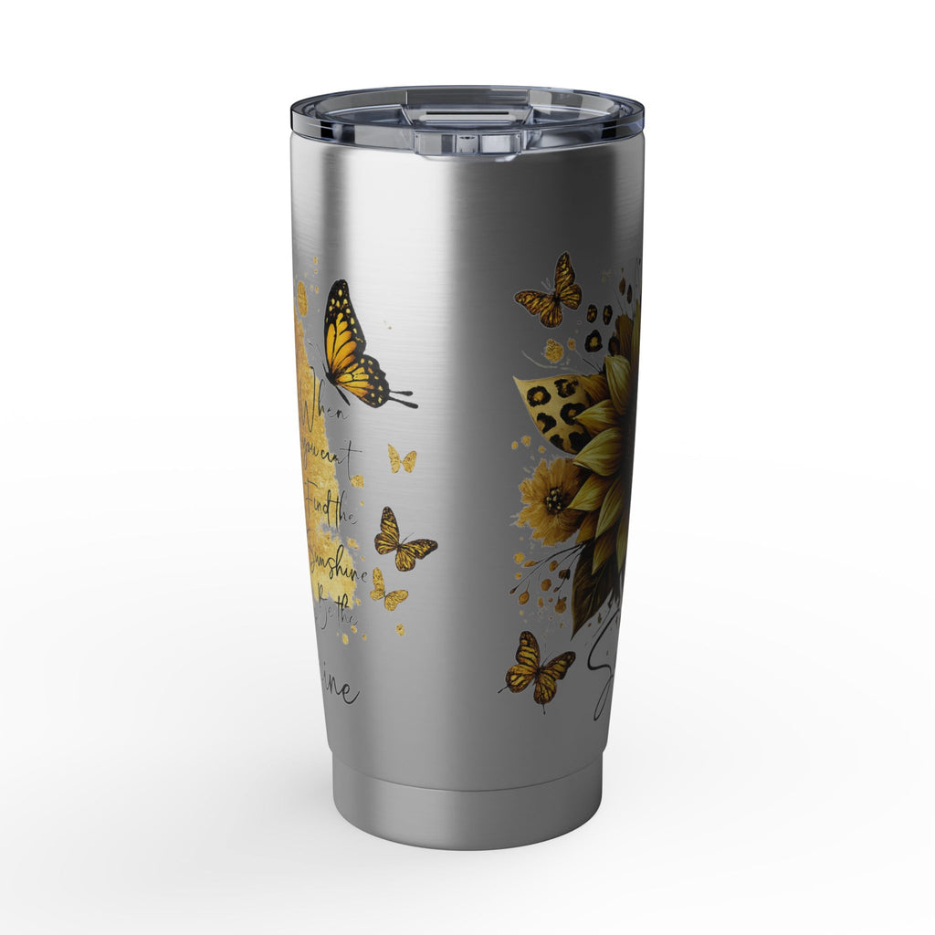 Sunflower & Monarch 20oz Tumbler — Inspirational Travel Drinkware