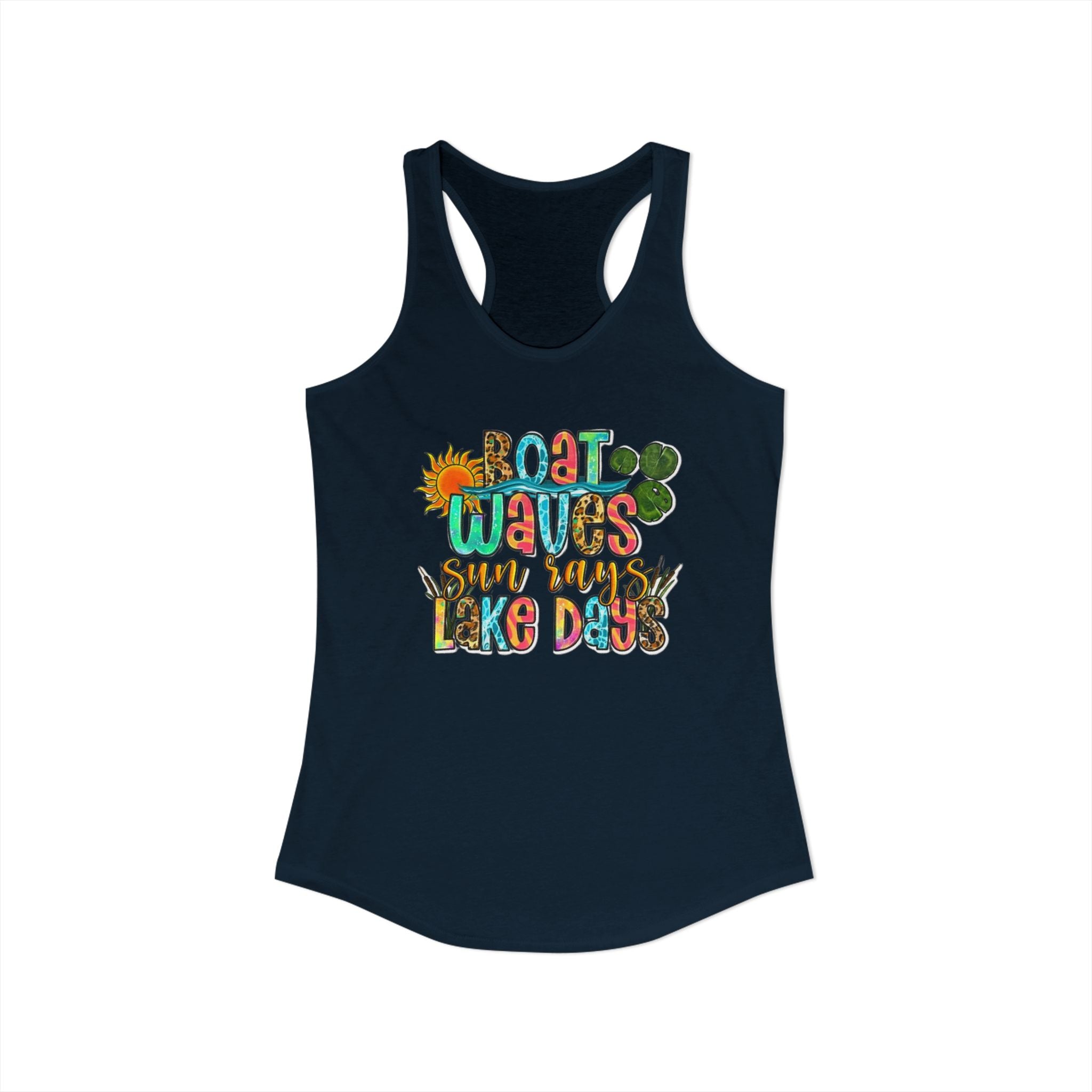 Boat Waves, Sun Rays, Lake Days -- Women's Ideal Racerback Tank