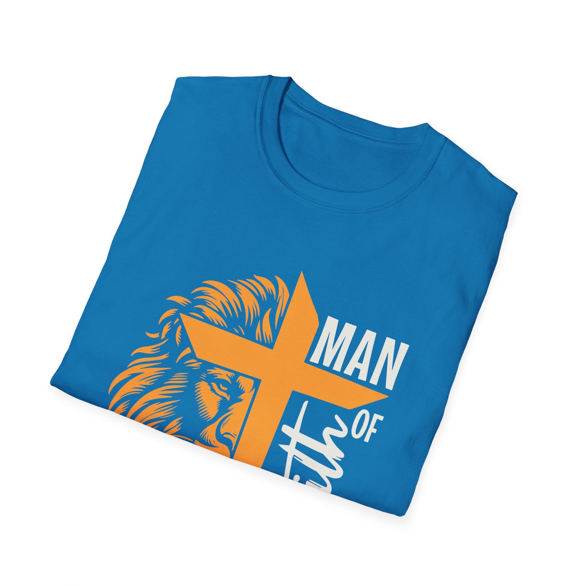 Man of Faith T-Shirt — Lion & Cross Christian Tee (1 Corinthians 16:13)