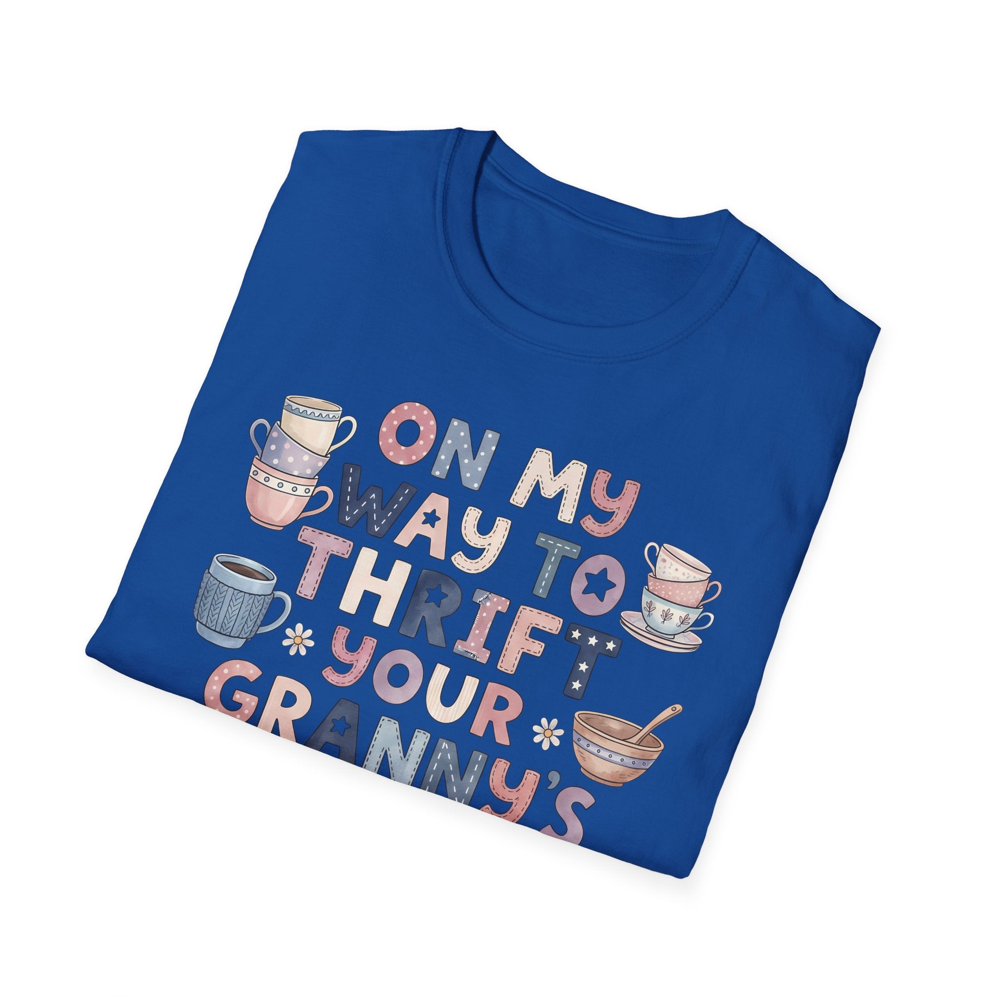 Thrifted Finds Tee — “On My Way to Thrift Your Granny’s Knick Knacks” Vintage Coffee Graphic T-Shirt