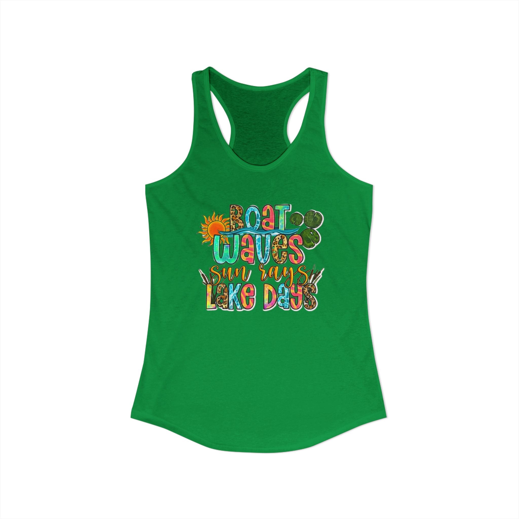 Boat Waves, Sun Rays, Lake Days -- Women's Ideal Racerback Tank