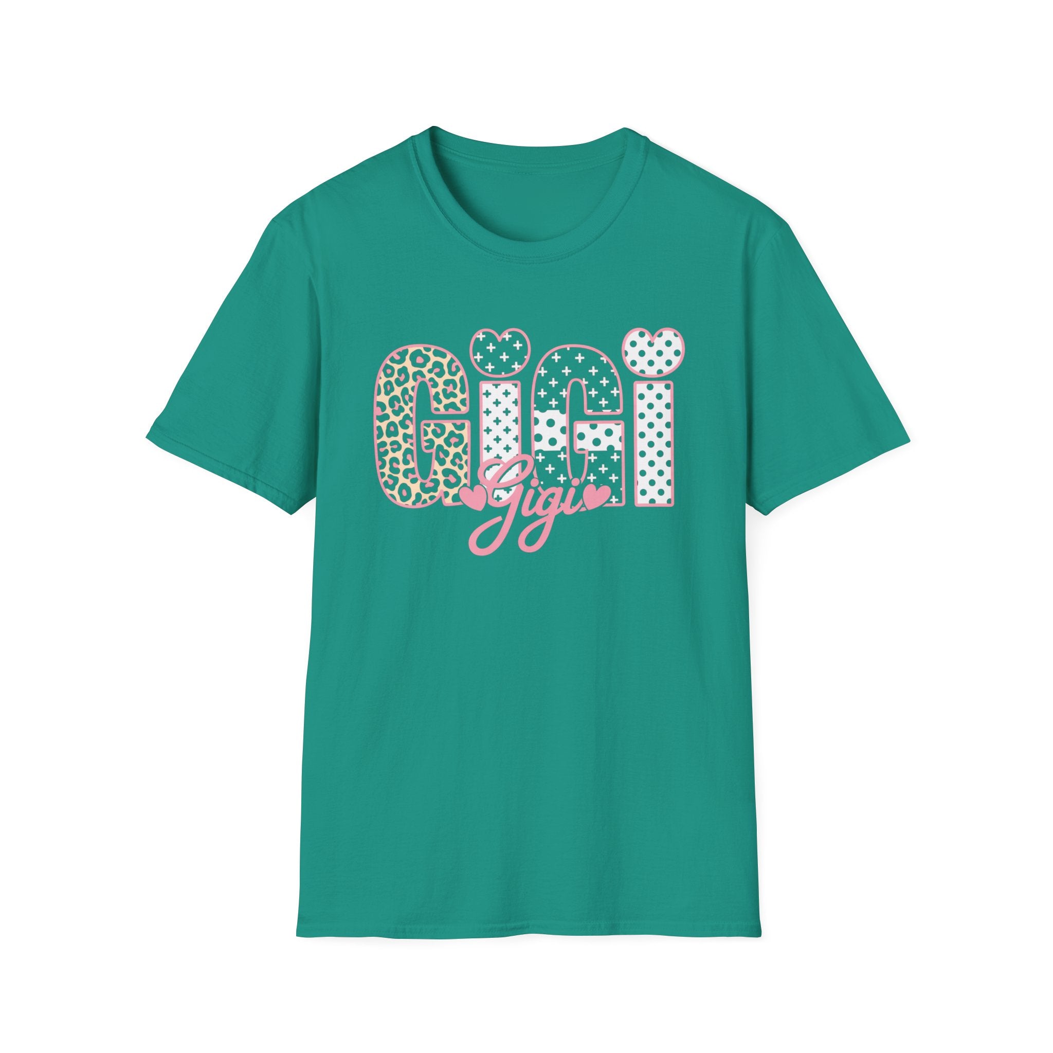 Gigi Floral Heart Tee — Pink 'Gigi' Script Grandmother T-Shirt